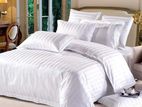 White Striped king size Bed Sheets hotel grade