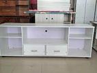 White TV Stand with Setup Cupboard 55