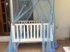 White Wooden Baby Cot