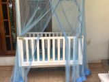 White Wooden Baby Cot