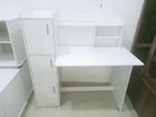 White Writing Table with 3 Cupboard