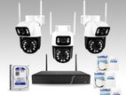 WiFi CCTV 6Mp Dual Lens 3 Camera Package with Hard, NVR, Power Supply