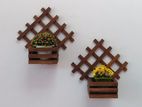 Wood Wall Decor Flower Pot