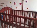 Wooden Baby Cot with Mattress