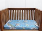 Wooden Baby Cot with Mattress