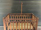 Wooden Baby Cot with Mattress