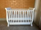 Wooden Baby Cot with Spring Mattress