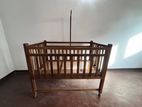 Wooden Baby Cot with Wheels