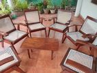 Wooden Cane Chair Set
