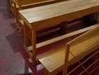 Wooden Class Table and Bench 6ft