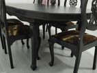 Wooden Dining Table with 5 Cushioned Chairs