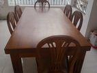 Wooden Dining Table with 6 Chairs