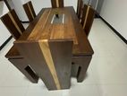 Wooden Dining Table with 6 Chairs