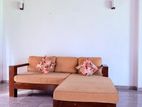 Wooden L-Shape Corner Sofa Set