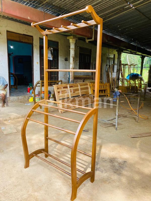 Wooden Clothes Rack Sri Lanka ISINO Bamboo Clothes Rack With Shelf