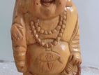 Antique Wooden Laughing Buddha's Statue