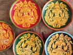 Hand Painted Wooden Art Plates