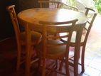 Wooden Round Table with 4 Chairs