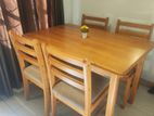 Wooden Table Pearl With 4 Cushion Chairs