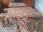 Wooden Tables and Stools