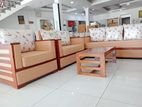 Wooden With Cushion Sofa Set Brown