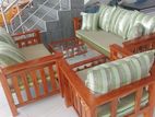 Wooden with Cushion Sofa Set Green