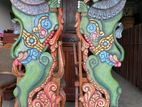 Hand-Carved Wooden Yali Wall Brackets