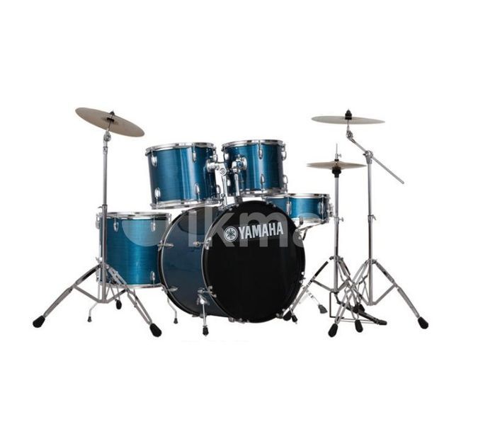 YAMAHA Gig maker 5Pc Acoustic Full Drum Set With Cymbals & Seat - Blue ...